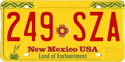 NM license plate 249SZA