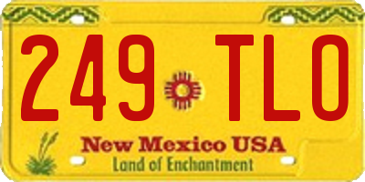 NM license plate 249TLO