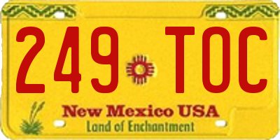 NM license plate 249TOC