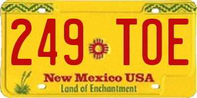 NM license plate 249TOE
