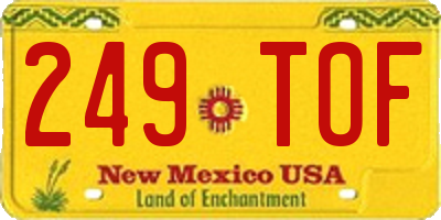 NM license plate 249TOF