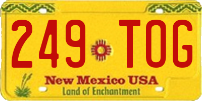 NM license plate 249TOG