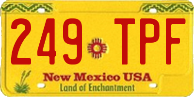 NM license plate 249TPF