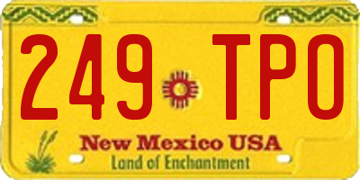 NM license plate 249TPO