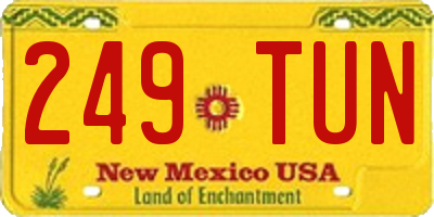 NM license plate 249TUN