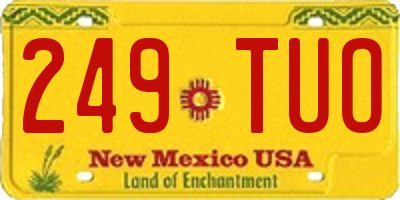 NM license plate 249TUO