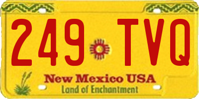 NM license plate 249TVQ