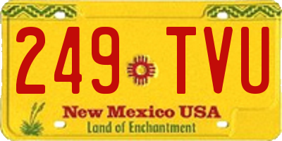 NM license plate 249TVU