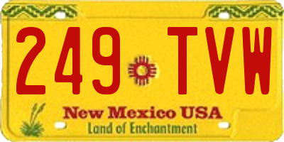 NM license plate 249TVW