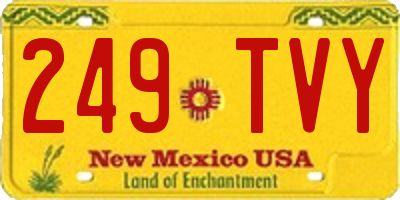 NM license plate 249TVY