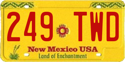 NM license plate 249TWD