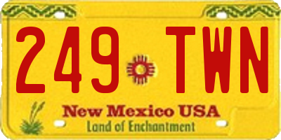 NM license plate 249TWN