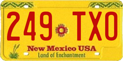 NM license plate 249TXO