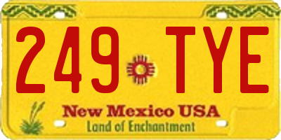 NM license plate 249TYE