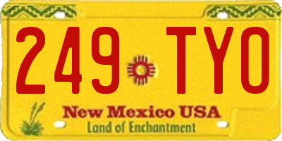 NM license plate 249TYO