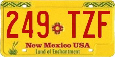 NM license plate 249TZF