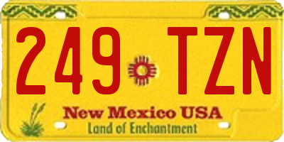 NM license plate 249TZN