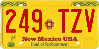 NM license plate 249TZV