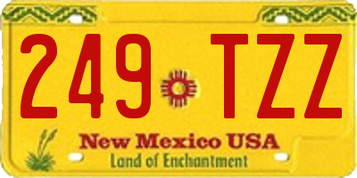 NM license plate 249TZZ