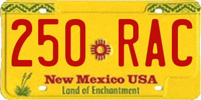 NM license plate 250RAC