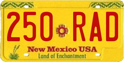 NM license plate 250RAD