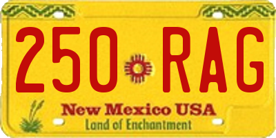 NM license plate 250RAG