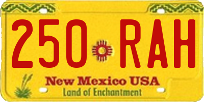 NM license plate 250RAH