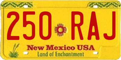 NM license plate 250RAJ