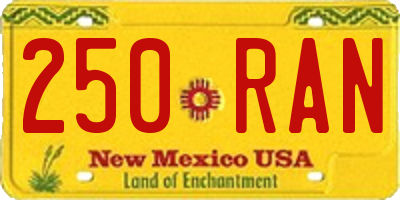 NM license plate 250RAN