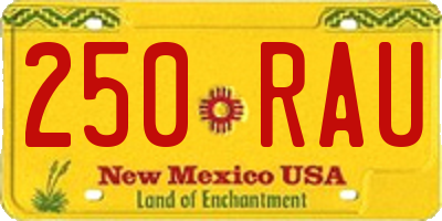 NM license plate 250RAU