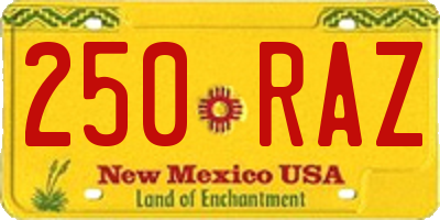NM license plate 250RAZ