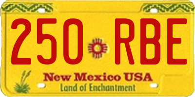 NM license plate 250RBE