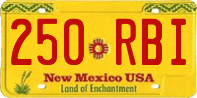 NM license plate 250RBI