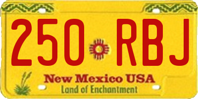 NM license plate 250RBJ