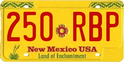 NM license plate 250RBP