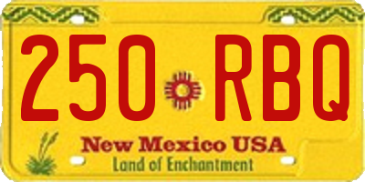 NM license plate 250RBQ