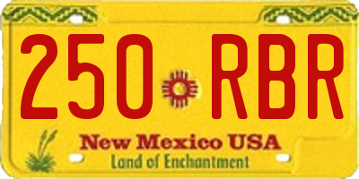 NM license plate 250RBR
