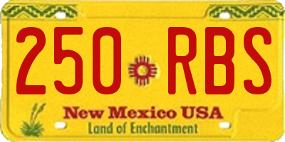 NM license plate 250RBS