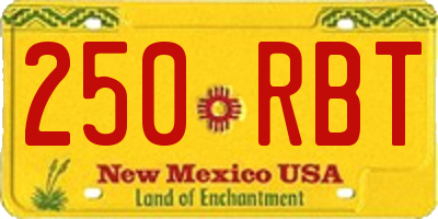 NM license plate 250RBT