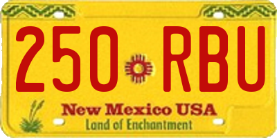 NM license plate 250RBU