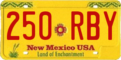 NM license plate 250RBY