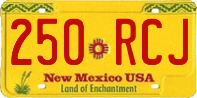 NM license plate 250RCJ