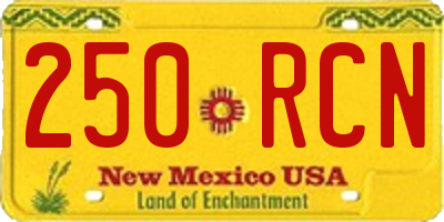 NM license plate 250RCN