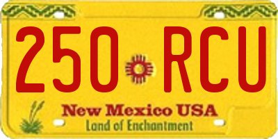 NM license plate 250RCU