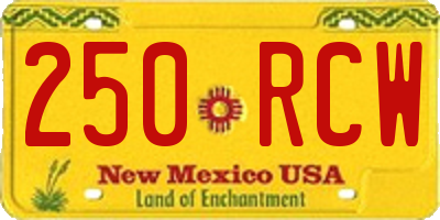 NM license plate 250RCW
