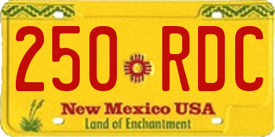 NM license plate 250RDC