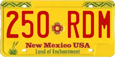 NM license plate 250RDM
