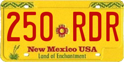 NM license plate 250RDR