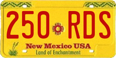 NM license plate 250RDS