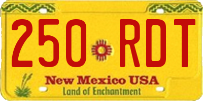 NM license plate 250RDT